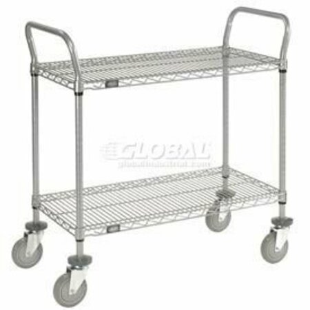 NEXEL Utility Cart w/2 Shelves & Poly Casters, 1200 lb. Capacity, 36inL x 18inW x 39inH 168207
